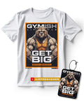 Men's Bear Figure Fitted Gym Workout Shirt with Air Freshener Gift Set