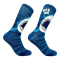 Men's Bite Me Socks Funny Deep Sea Shark Attack Footwear Funny Graphic Socks Comfortable Fitted Spandex Cotton