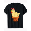 Men's Casual Cotton T-Shirt with Chicken Pot Print - Breathable, Non-Stretch Fabric for All Seasons made in usa