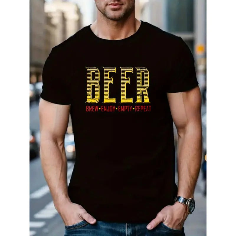 Men's Casual Short Sleeve T-Shirt - Summer Outdoor Relaxation Top MADE IN USA