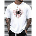 Men's Spider Print Round Neck Short Sleeve T-Shirt Made in USA