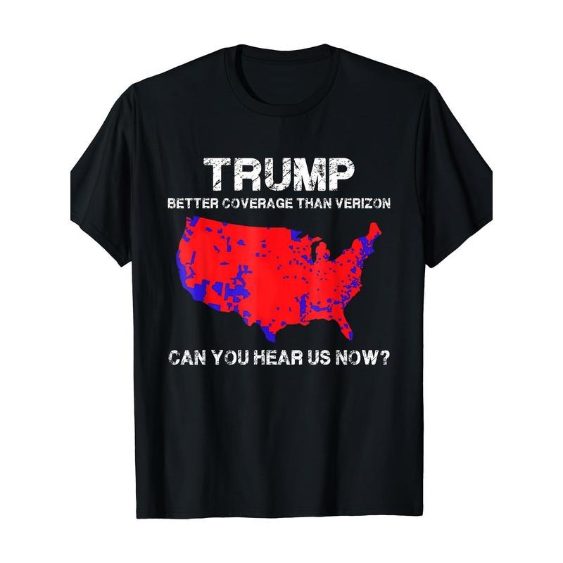 Men's T-shirt, niche design print, high-quality breathable material, casual everything, Trump than Verizon political gift made in usa