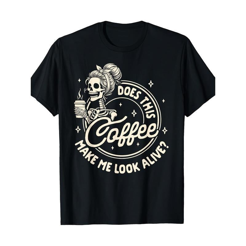Men's Vibrant Coffee-Themed T-Shirt - Casual, Comfy Cotton with Unique Tropical Print, Machine Washable Made in USA