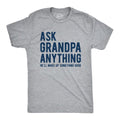 Mens Ask Grandpa Anything He'll Make Up Something Good T Shirt Funny Fathers Day Tee Mens Funny T Shirts Cool Tees Soft Stylish Casual Light Grey