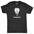 Mens Delighted T Shirt Funny Broken Smashed Light Bulb Joke Tee For Guys Mens Funny T Shirts Cool Tees Soft Stylish Casual Menswear Funny Sarcastic T Shirt Novelty Tees for Men Black -