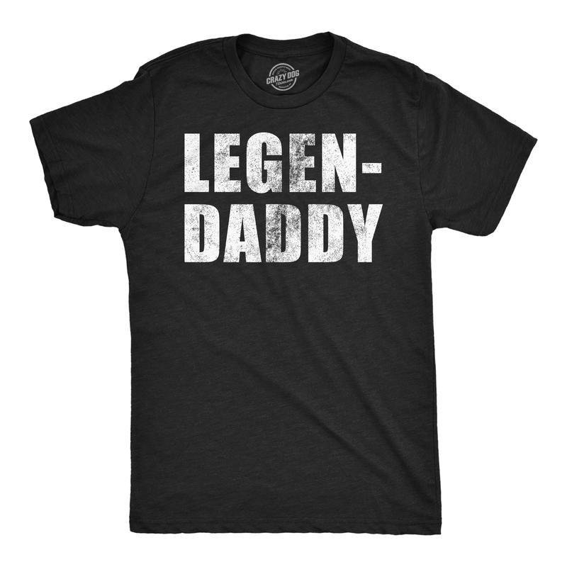Mens Funny T Shirts Legendaddy Sarcastic Fathers Day Novelty Tee For Men Mens Funny T Shirts Cool Tees Soft Stylish Casual Menswear Dad Joke Apparel for Men Funny Sarcastic Short Sleeve Novelty Tees Black -