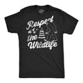 Mens Funny T Shirts Respect The Wildlife Sarcastic Bigfoot Sasquatch Graphic Novelty Tee For Men Mens Funny T Shirts Cool Tees Soft Stylish Casual Menswear Funny Camping Short Sleeve Novelty Tees for Black -