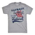 Mens Funny T Shirts Sausage Festival Sarcastic Graphic Tee for Men Mens Funny T Shirts Cool Tees Soft Stylish Casual Menswear Sarcastic Light Grey