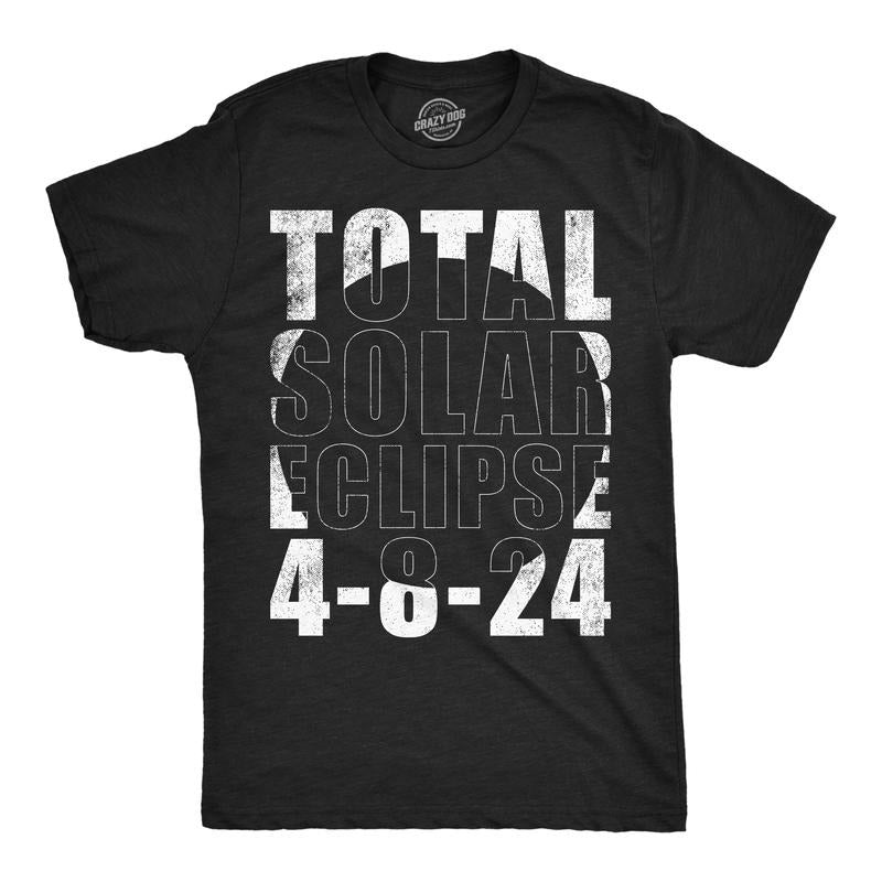 Mens Funny T Shirts Total Solar Eclipse 2024 4 8 24 Graphic Tee For Men