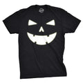 Mens Happy Tooth Glowing Pumpkin Face Glow In The Dark Halloween Tee Mens Funny T Shirts Cool Tees Soft Stylish Casual Menswear Halloween Apparel for Men Novelty Tees for Guys Black - M