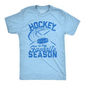 Mens Hockey Is My Favorite Season T Shirt Funny Winter Canada Sports Novelty Tee Mens Funny T Shirts Cool Tees Soft Stylish Casual Menswear Funny Hockey Short Sleeve Novelty Tees for Guys Light Blue