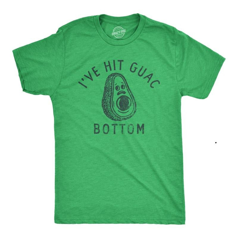 Mens Ive Hit Guac Bottom T Shirt Funny Avocado Guacamole Tee For Guys