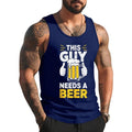 Mens This Guy Needs A Beer Shirt Men Funny Drinking Unisex Tank Top, Cotton, Size S-3XL
