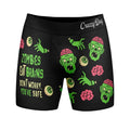 Mens Zombies Eat Brains Don't Worry You're Safe Boxer Briefs Funny Underwear for Guys Funny Graphic Boxers Dad Joke  Funny Zombie  Mens Novelty Boxer Briefs Black