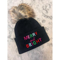 Merry & Bright Black Beanie