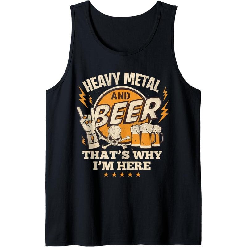 Metalhead Heavy Metal and Beer That's Why I'm Here Punk Rock Tank Top