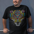 Mexican Jaguar Art Print T-shirt for Men - Unique Mexican Gift .made in usa