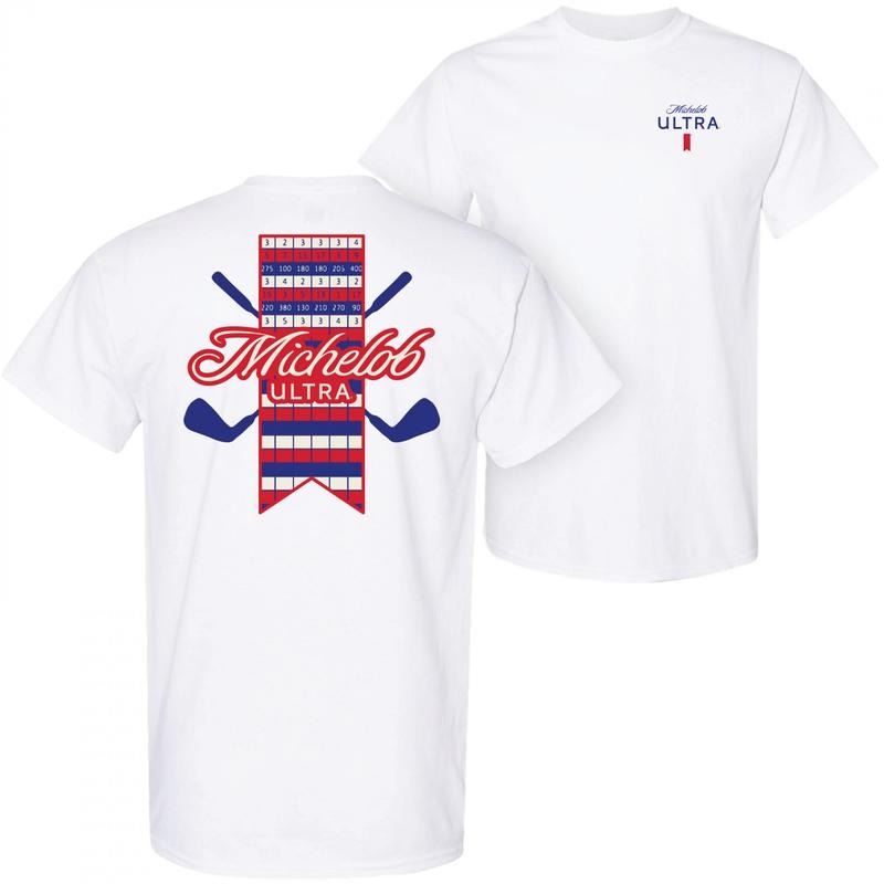 Michelob Ultra Golf Scorecard White Colorway Front and Back Print T-Shirt Hoodie, Sweatshirt | GrindPrints.com