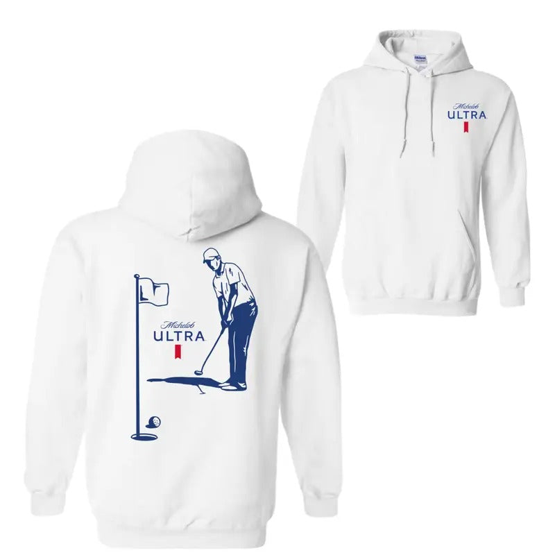 Michelob Ultra Golfing Hoodie Sweatshirt T-Shirt, 2 Side, Trendy Shirt | GrindPrints.com