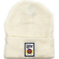 Miller Lite Beer Logo Knit Hat Beanie - White