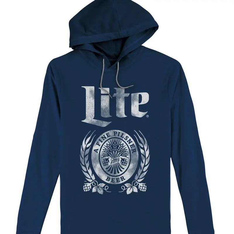 Miller Lite Hooded Jersey T-Shirt - Navy