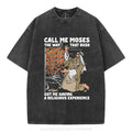 [ Mineral Wash ] Call Me Moses Christian Washed TShirt Jesus Graphic Washed Style Shirt