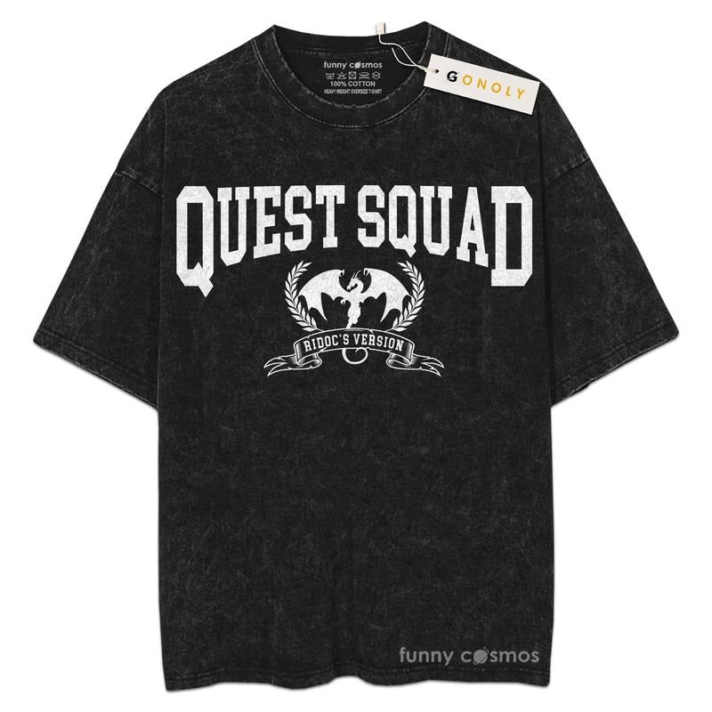 [ Mineral Wash ] Ridoc Quest Squad, Onyx Storm Fourth Wing, Basgiath War College Book For Fans Lover Book, Bookish, Graphic Washed Style Shirt