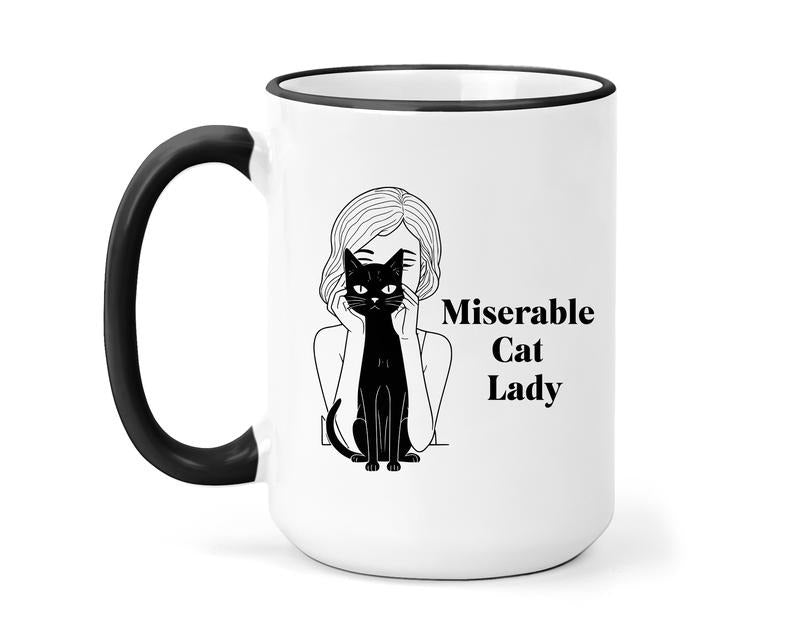 Miserable Cat Lady Coffee Mug - Childless Cat Ladies for Harris 2024 election