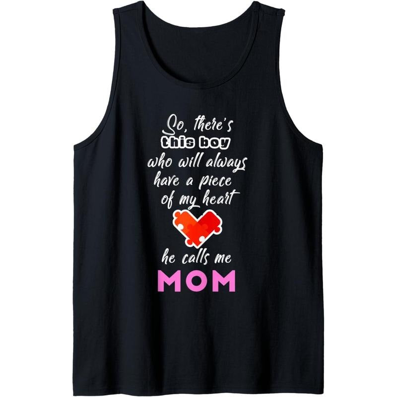 Mom Autism Awareness Day | Cool Mothers of Autism Boy Tank Top MADE IN USA