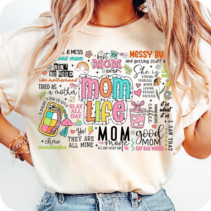 Mom Life T-Shirt, Mother's day T-Shirt, Funny Mama Quotes T-Shirt, Mama Mom Mental Health T-Shirt, Retro Mother T-Shirt, Mom T-Shirt
