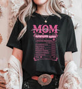 Mom Nutrition Facts Shirt, Funny Mama Shirt,  Mother's Day Gift Tee, Mom Humor , Pink Coquette Mom Shirt