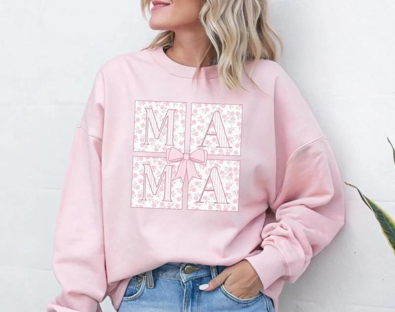 Mommy bow crewneck sweatshirt, MAMA sweater, Mother's Day gift idea