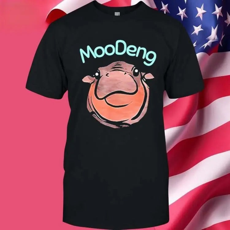 Moo Deng T-Shirt, Gift For Her, Gift For Him Fabric Top Cotton