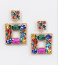 Multi Color Square Tassel Earrings