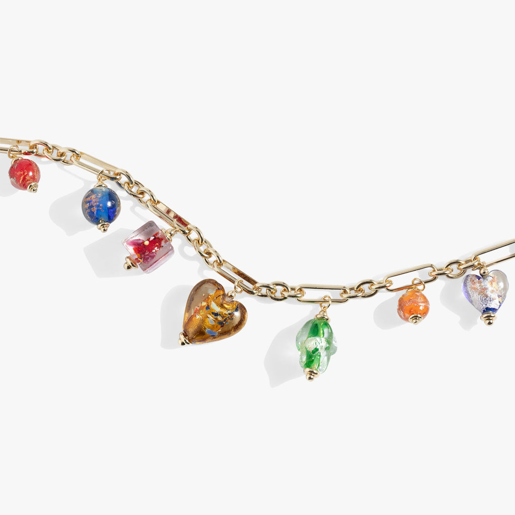 Murano Beads Adjustable Charm Bracelet