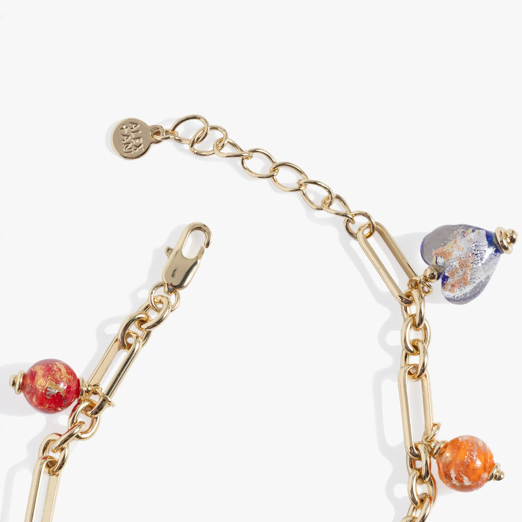 Murano Beads Adjustable Charm Bracelet