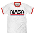NASA Worm Logo Ringer T-Shirt - White and Red