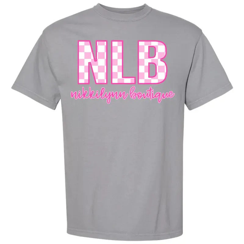 NLB Merch - Checkered Letters Comfort Colors T-Shirt