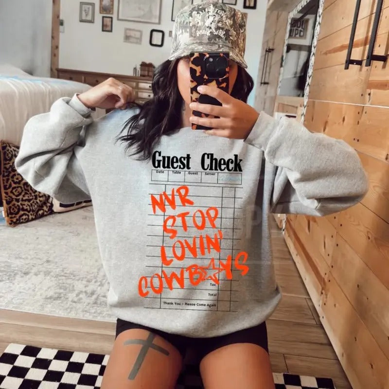 NVR stop Lovin Cowboys Crew sweatshirt, graphic tees women, western outfits women, western tops clothing, rodeo cowgirl outfits women, country concert outfits, shirt, sweatshirt, hoodie
