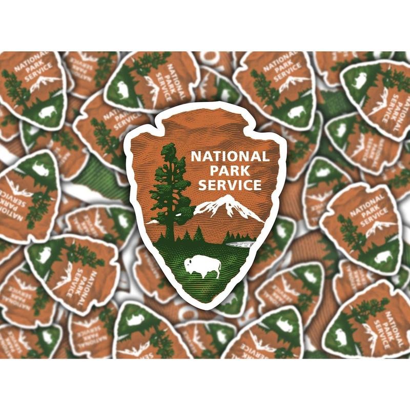 National Park Service Logo Sticker, US National Parks Decal, Waterproof Vinyl Sticker for Hydroflask || 001