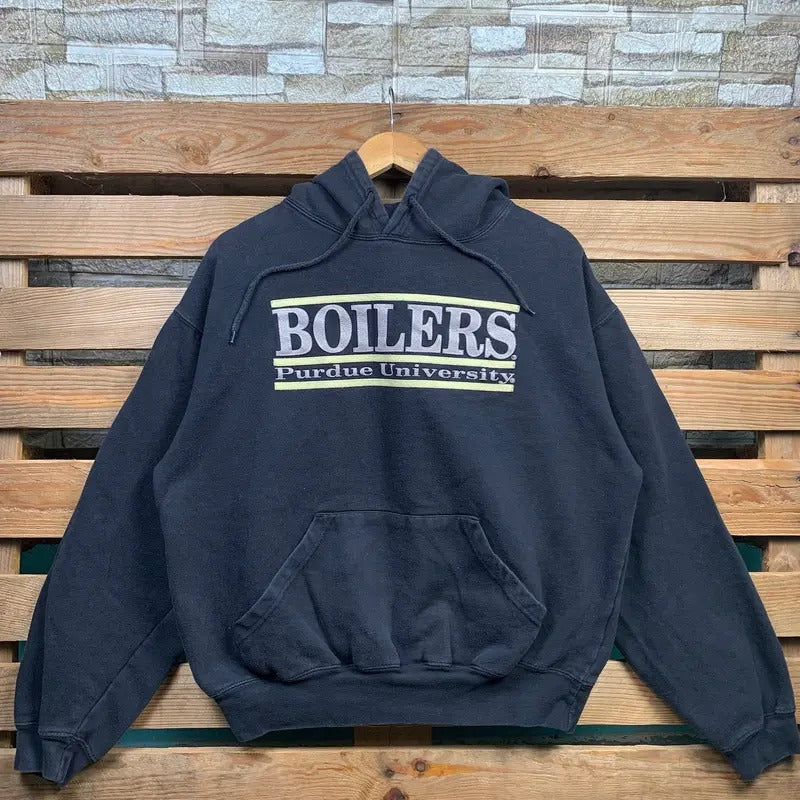 Ncaa Purdue Boilermakers Hoodie Purdue Pullover Sweater Purdue Boilermakers Hooded Jumper Purdue Boilermakers Embroidery Logo Small Oversize