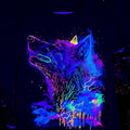 Neón lobo shirt Casual Cotton