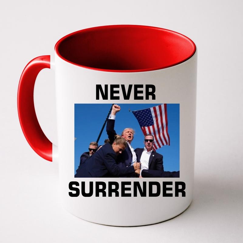 Never Surrender Trump Pennsylvania Rally Front & Back Coffee Mug