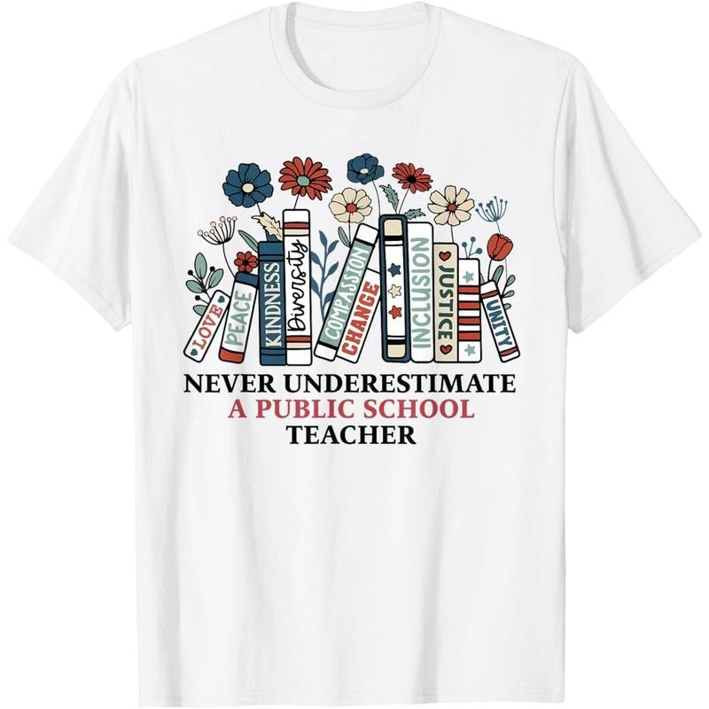 Never Underestimate A Public School Teacher Harris Walz 2024 T-Shirt made in usa