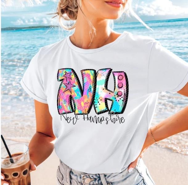New Hampshire Neon Splash DTF Transfers - THIS IS NOT A SHIRT