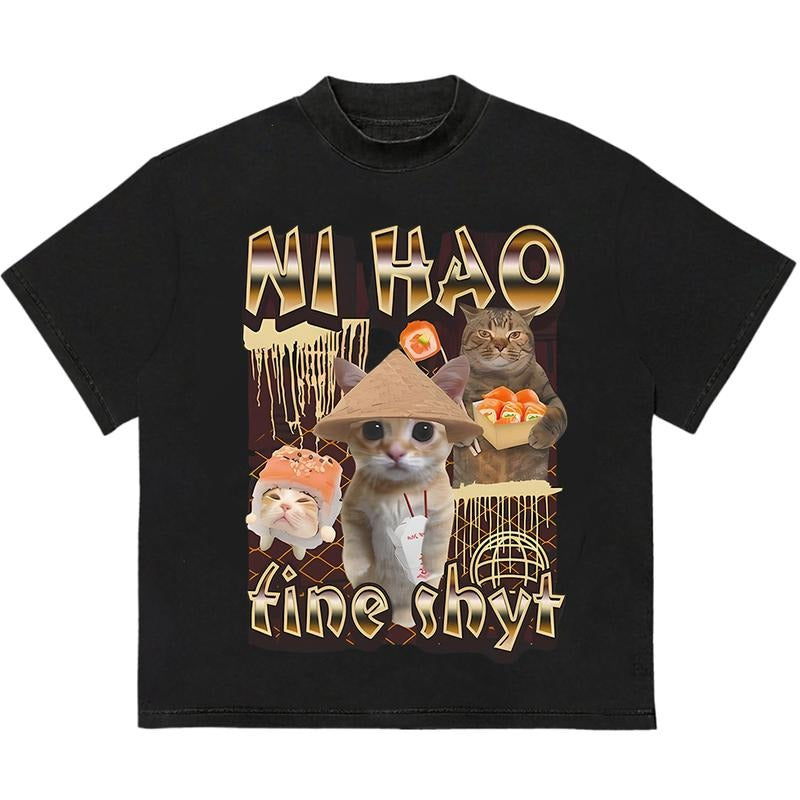 Ni Hao Fine Shyt T-Shirt Unique T-Shirt Gift for Her Bold T-Shirt for Night Out Vibes