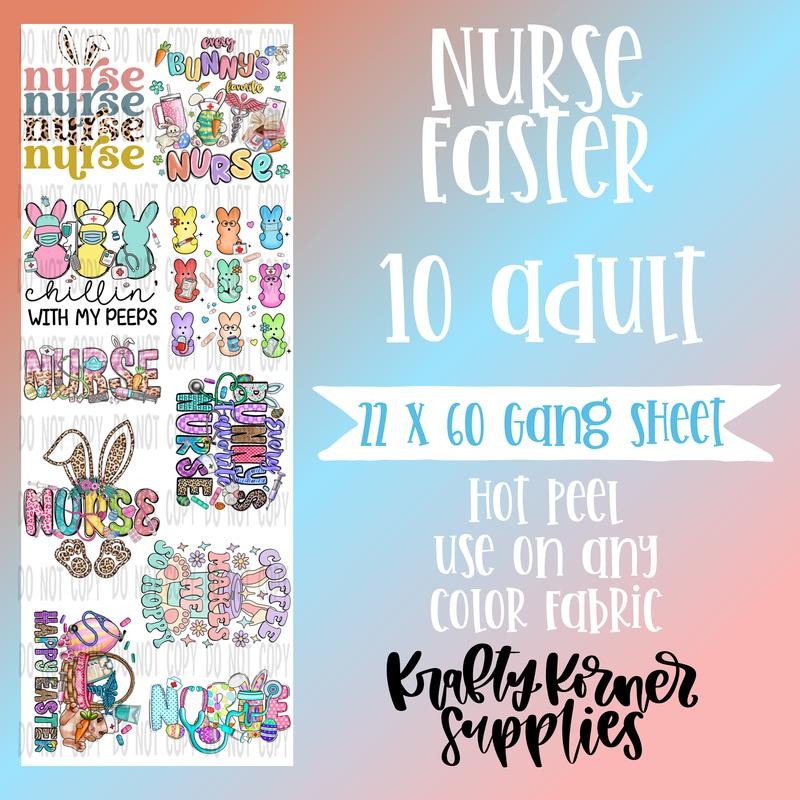 Nurse Easter Gang Sheet, 22 x 60