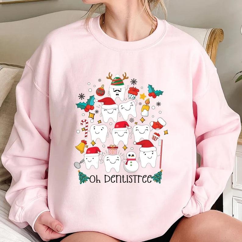 Oh Dentistree Tooth Tree Shirt Funny Dental Sweatshirt ,Christmas Tooth Shirt, Christmas Dentist Student Gift, Funny...