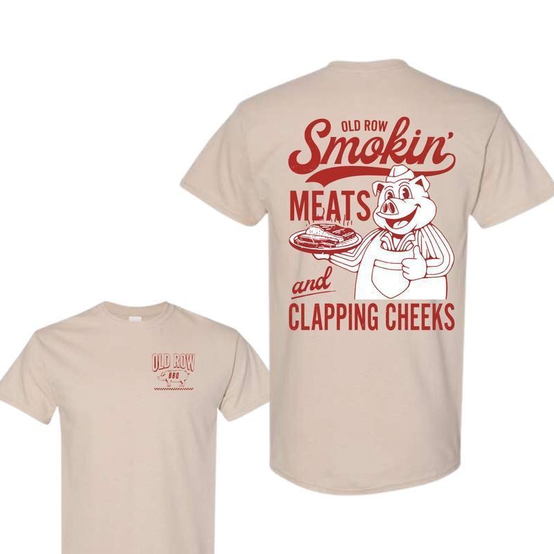 Old Row The Smokin' Meats Graphic 2 Sides T-shirt DRG, Unisex T-shirt For Men, For Women