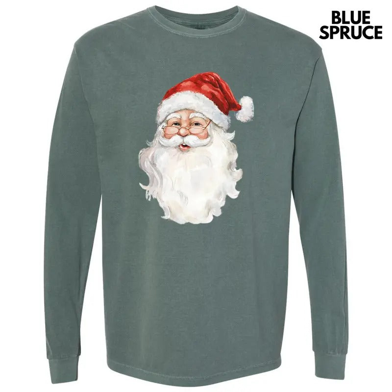 Old Saint Nick Long Sleeve Comfort Colors T-Shirt 'NLB'
